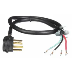 The WHIRLPOOL PT400L is a dryer power cord used to connect electric dryers to a power outlet. It is suitable for residential and commercial laundry applications, providing the necessary electrical connection for dryer operation.