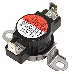 OEM replacement thermostat for Whirlpool washing machines and dryers. Monitors and regulates internal temperature to maintain safe operating conditions and proper cycle performance.