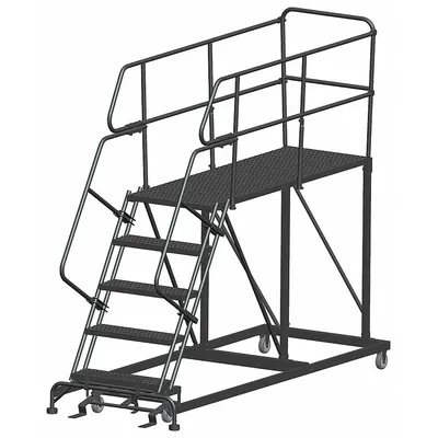 BALLYMORE Mobile Work Platform: 4.2 ft Platform Ht - Max, 36 in x 72 in, Steel - Manual-Lock Rolling Single-Access Platforms