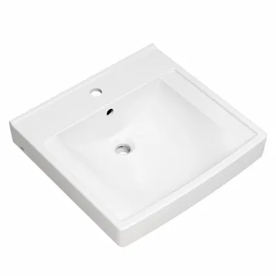 AMERICAN STANDARD Bathroom Sink: Decorum, White, Vitreous China, 21 in Overall Lg - One-Station Wall-Mounted Bathroom Sinks without Faucets