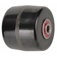 Replacement roller with bearing for Magline material handling equipment. Designed to fit manufacturer model number PDT364808. Used to support smooth movement and load transfer in industrial carts, dollies, and hand trucks.