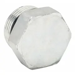 Steel pipe plug with 3/4 in threaded connection, rated for maximum operating pressure of 6,000 psi. Used to seal ports in high-pressure hydraulic systems, fluid power circuits, and plant piping.