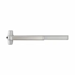 This VON DUPRIN rim-type exit device features a touchbar push pad and lever outside trim. It is designed for commercial door applications requiring code-compliant emergency egress. The device is not ADA compliant and not ligature-resistant.
