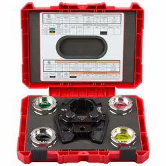 This U-Die crimping jaw and die set is designed for use with the MILWAUKEE 2679-20 tool. It accommodates copper wire sizes from 8 AWG to 750 kcmil, suitable for creating permanent connections in electrical installations.