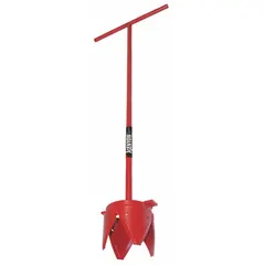 This manual sprinkler head trimmer features a steel head and a steel T-Grip handle. The 5/8-inch shaft provides leverage for cutting and trimming sprinkler heads in turf and landscaping applications.