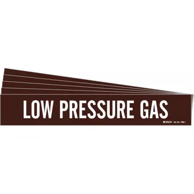 BRADY Low Pressure Gas Adhesive Pipe Marker - Low Pressure Gas Adhesive Pipe Markers
