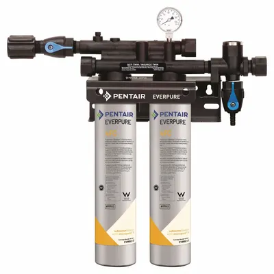EVERPURE Water Filtration System: 0.2 micron, 5 gpm, 30,000 gal, 19 in Overall Ht - Drinking Fountain & Beverage Machine Water Filter Systems