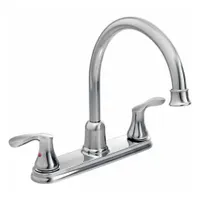 CLEVELAND FAUCET GROUP Kitchen Faucet: 40617, Metal, Centerset, Deck, 4 Mounting Holes, Chrome, Arc