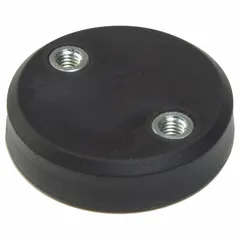 Retaining magnet base for use with reflectors in sensor and conveyor rail mounting applications. Height 11.3 mm, no bracket hole. Provides magnetic hold without mechanical fastening.