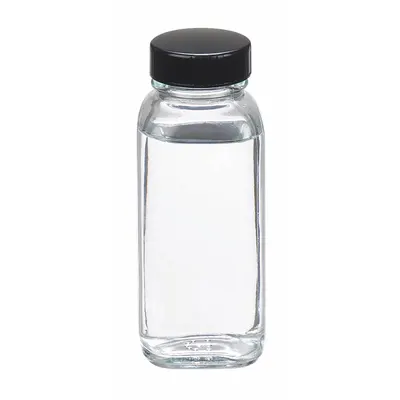 WHEATON Bottle: 125 mL, 33-400 mm, No Closure, No Closure, Colorless - Rectangular Glass Lab Bottles