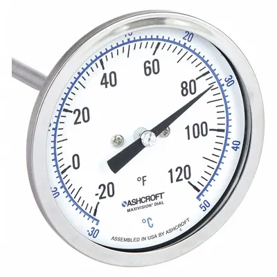 ASHCROFT 30EI60R Back-Mount Fixed-Angle Thread-Mount Dial Thermometer - Back-Mount Fixed-Angle Thread-Mount Dial Thermometers