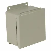 This WIEGMANN steel enclosure measures 6 x 4 x 3 inches and is rated NEMA 12/13 for protection against dust, dirt, and non-corrosive liquids. It features a solid hinged cover secured by clamp closure. Knockouts are not included. Typical applications include housing electrical controls, terminals, and instruments in indoor industrial environments