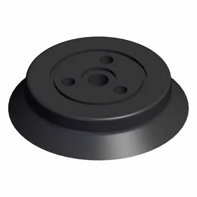 SMC Vacuum Pad: Flat with Ribs, w/o Adapter, 50 mm Pad Dia, NBR, Black, 50 - Flat Type with Ribs Automotive & Industrial Vacuum Pads