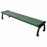 ULTRASITE Outdoor Bench: Heritage, 96 in Overall Lg, 17 in Overall Ht, Green, Black, Plank Surface (MPN PB 8GREBFHERBAC)