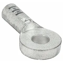 Straight crimpable side terminal lug for 4 ga wire with a 3/8 in stud size. Tin-plated contact material. Supports both crimp and solder termination methods. Gray finish.