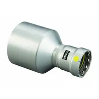 VIEGA MEGAPRESS Crimp Fitting: 4 in Pipe x 3 in Pipe Size, FTG x Press-fit, Carbon Steel, HNBR (MPN 28855)