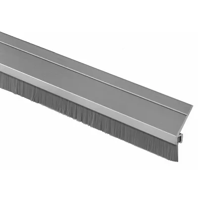 NATIONAL GUARD Door Weatherstripping: Brush Insert, 7 ft Lg, 1 1/4 in Wd - Metal Leaf Weatherstripping