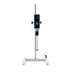 High-torque overhead stirrer with digital display and variable mixing speed. Handles maximum viscosity of 70,000 cps and delivers 100 N-cm torque. Operates on 115V. Suitable for mixing, stirring, and homogenizing high-viscosity fluids in laboratory and industrial applications.