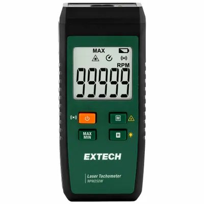 EXTECH Tachometer: +/-0.04% RPM Accuracy, 1 RPM, 99,999 RPM Max Non-Contact RPM - Non-Contact Tachometers