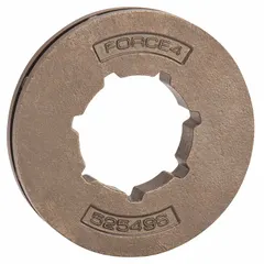 This drive sprocket measures 3 inches in length, 2 inches in width, and 1/2 inch in height. It is used in industrial power transmission systems to transfer rotary motion between chains and shafts, commonly applied in conveyor systems and material handling equipment.