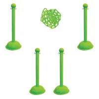 APPROVED VENDOR Barrier Post Kit: Safety Green Chain Color, 30 ft Chain Lg, 6 Posts (MPN 71314-4)