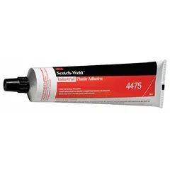 3M 4475 is a clear construction adhesive formulated for bonding plastics. Supplied in a 5 fl oz tube, it has a VOC content of 561 g/L by weight. Suitable for attaching plastic trim, panels, and fixtures where a transparent bond line is desired.