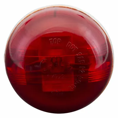 GROTE Clearance Marker Lamp: Clearance Light, LED, Round, Red, Bracket/Grommet - Clearance Lights