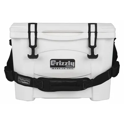 GRIZZLY COOLERS Heavy-Duty Chest Cooler, 15 qt, White - Heavy-Duty Chest Coolers