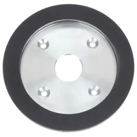 NORTON Type 6 diamond straight cup grinding wheel for carbides and ceramics. Dimensions: 6" diameter, 3/4" thickness, 1-1/4" arbor hole. Grit: 120. Abrasive depth: 1/8". Used for precision grinding, sharpening, and finishing of hard, brittle materials in tool rooms and manufacturing