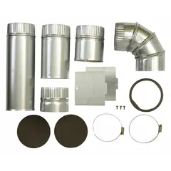 OEM side venting kit for Whirlpool washing machines and dryers. Redirects exhaust airflow to the side for flexible installation where rear venting is not feasible. Includes all necessary components.