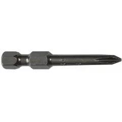 Impact-rated bit for driving screws in assembly and maintenance tasks. Features a #1 (PH1) size, standard tip style, and hex drive. Constructed from S2 steel. Supplied in a 5-pack.