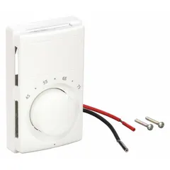 Thermostat for use in HVAC and refrigeration systems to regulate temperature. Suitable for replacement in heating, ventilation, air conditioning, and refrigeration controls.