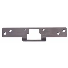 Electric strike faceplate compatible with HES Series 8000 electric strikes. Measures 9 in height. Used as a replacement or upgrade faceplate in access control systems for commercial, industrial, and institutional door openings.