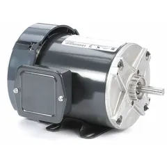 Totally enclosed fan cooled (TEFC) 3-phase AC motor with rigid base mounting. Rated 1/3 hp, 3450 RPM at 60 Hz, for 208-230/460V AC supply. Full load current 1.5-1.8/0.90 A. Suitable for industrial equipment such as pumps, fans, conveyors, and compressors.