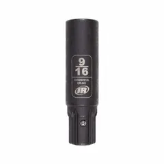 This 6-point deep impact socket has a 9/16 in SAE size and overall length of 2 61/64 in. The manganese phosphate finish provides corrosion resistance. It is used for tightening and loosening hex fasteners in heavy-duty applications such as automotive repair and construction.