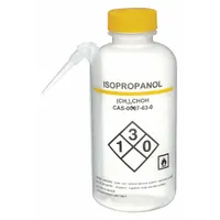 APPROVED VENDOR Wash Bottle: 500 mL, Isopropanol, Yellow, Wide, Integrated Spout Spout, White (MPN 24J887)