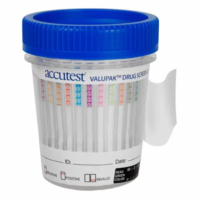 ACCUTEST Urine Drug Test Kit: 25 Tests, No Reagants Required, Adulterations Detected - Drug Testing Kits