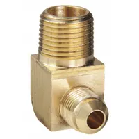 Flared Fitting Elbow: 3/8 in OD x 1/2 in Pipe Fitting Size, Flared/Threaded, Brass (MPN L249F-6-8)