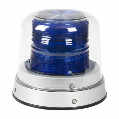 GROTE Flashing Beacon: Flashing Beacon, Blue, 8 7/8 in Overall Wd, 6 in Overall Ht - Vehicle Flashing Beacons