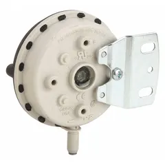 This air pressure switch monitors air pressure in ducts or equipment, activating or deactivating electrical circuits based on pressure changes. It is used in HVACR systems to ensure safe operation of furnaces, air handlers, and ventilation systems.