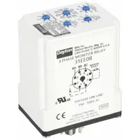 DAYTON Phase Monitor Relay: Socket Mounted, 10 A Current Rating, 190 to 500V AC, 8 Pins/Terminals (MPN PMPU-B18)