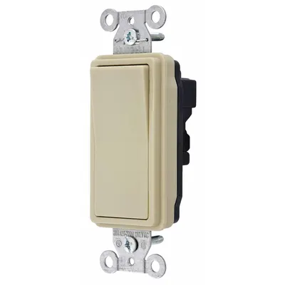 HUBBELL Wall Switch: Rocker Switch, 3-Way, Maintained, Ivory, 120/277V AC - Rocker Wall Switches