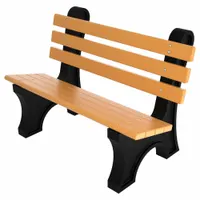 ULTRASITE Outdoor Bench: Comfort Park Avenue, 48 in Overall Lg, 33 1/2 in Overall Ht, Cedar, Black (MPN PB 4CEDCPAE)