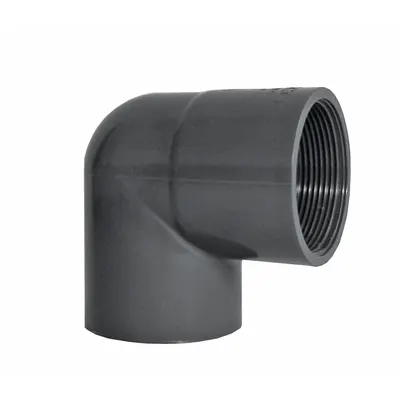 LASCO Pipe Elbow: Schedule 40, PVC, 2 in x 1 1/2 in Size, Socket x Threaded, Female x Female - Schedule 40 Pipe Fittings