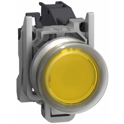 SCHNEIDER Flush Push Button Operator: 22 mm, Metallic, Flush Profile - Flush-Mount Push Buttons
