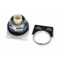 SCHNEIDER Mushroom Head Push Button: 30 mm Mounting Size, Metallic, Maintained (MPN 9001KR9)