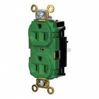 HUBBELL Receptacle: Duplex, 5-15, Green, 125V AC, 15 A, 2 Pole / 3 Wire (MPN HBL5262STGN)