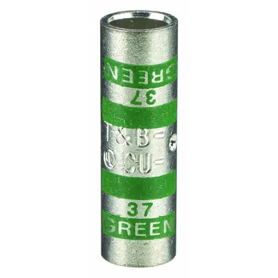THOMAS & BETTS Open Barrel Splice: 1 AWG Wire Size, Green Code, 1.5 in - Crimped Butt Splice Compression Connectors