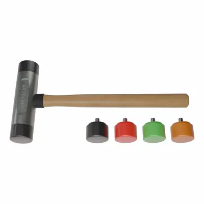 AMERICAN Replaceable Tip Hammer: Urethane, 1 1/2 lb Head Wt, 1 1/2 in Tip Dia, 11 1/2 in Overall Lg - Rubber-Tip Hammers