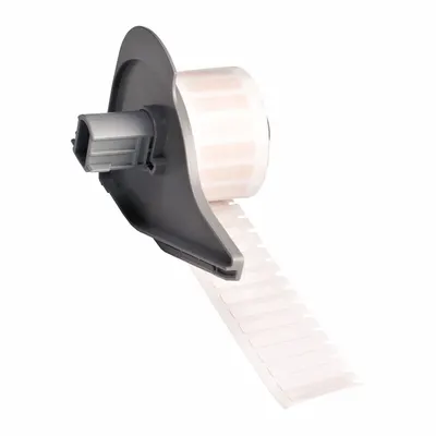 BRADY Pre-Cut Label Stock Roll: 1/4 in x 1/4 in, 1/4 in x 1/4 in, Polyester, White (Gloss) - Brady Precut Label Rolls
